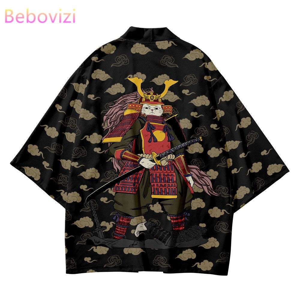 Neko Samurai Kimono