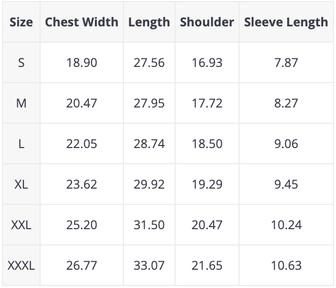 size chart