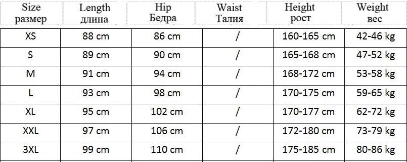 size chart