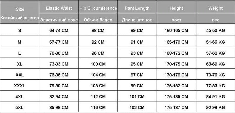 size chart