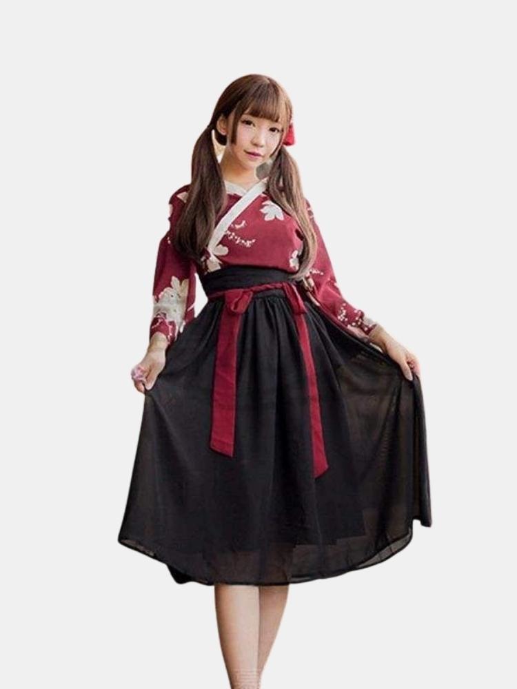 Black and Red Kimono