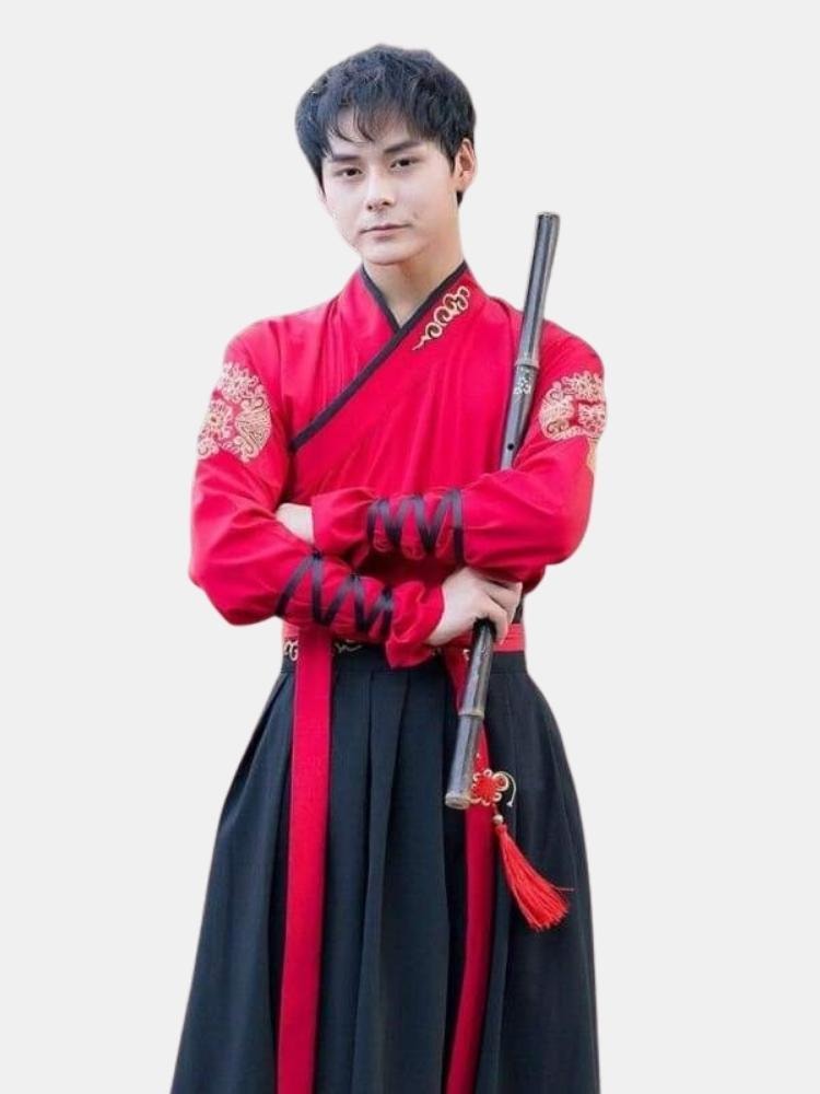 Black and Red Kimono Men