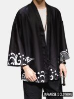 Black and White Kimono Top