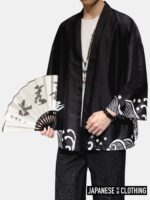 Black and White Kimono Top
