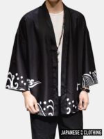 Black and White Kimono Top