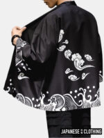 Black and White Kimono Top