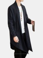Black Kimono Cardigan Men