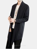 Black Kimono Cardigan Men