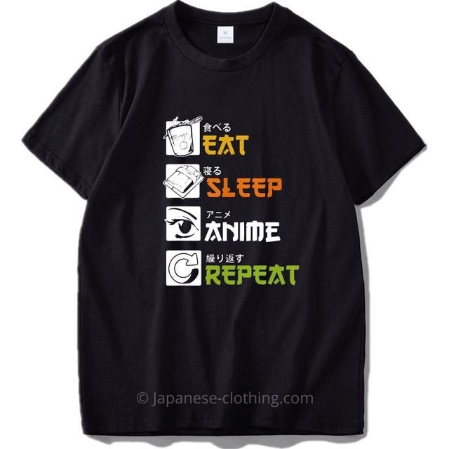 Eat Sleep Anime Repeat T-Shirt