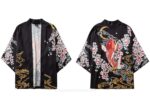 Flower Fish Print Kimono Style Jacket