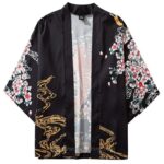 Flower Fish Print Kimono Style Jacket