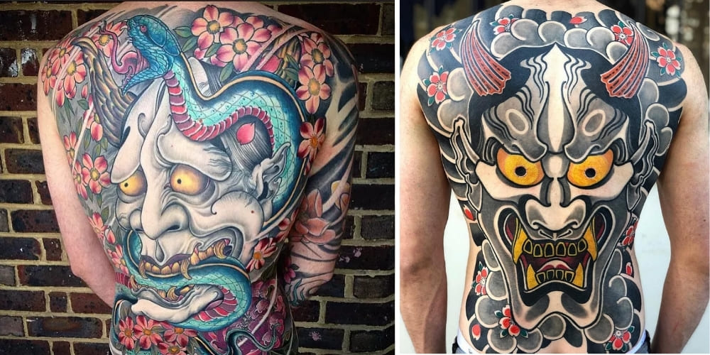 Hannya mask tattoo