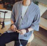 Linen Kimono Cardigan Men