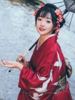 Long Red Kimono