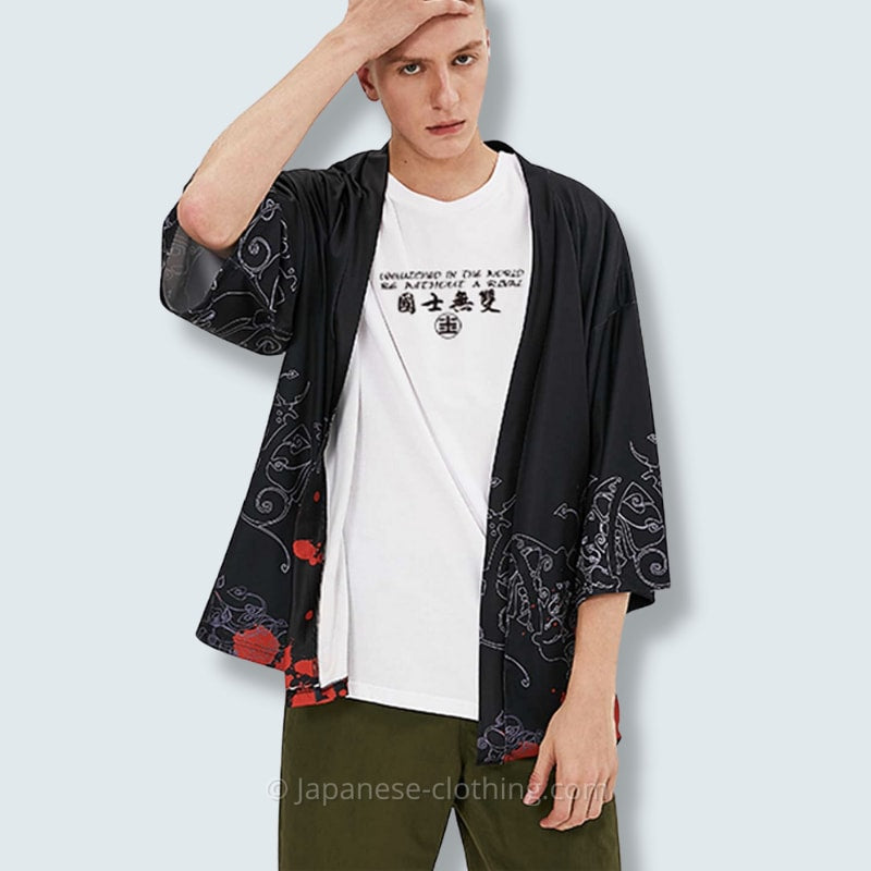 Mens Black Kimono Jacket