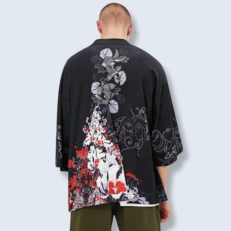 Mens Black Kimono Jacket