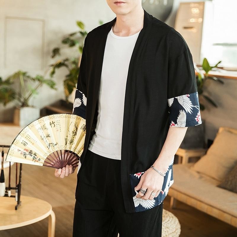 Mens Silk Kimono Jacket