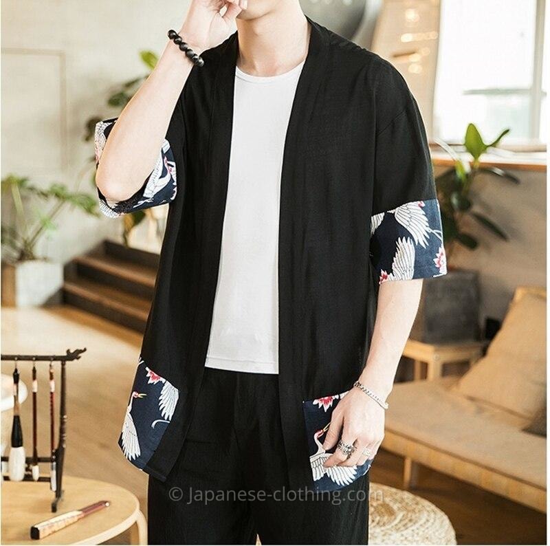 Mens Silk Kimono Jacket
