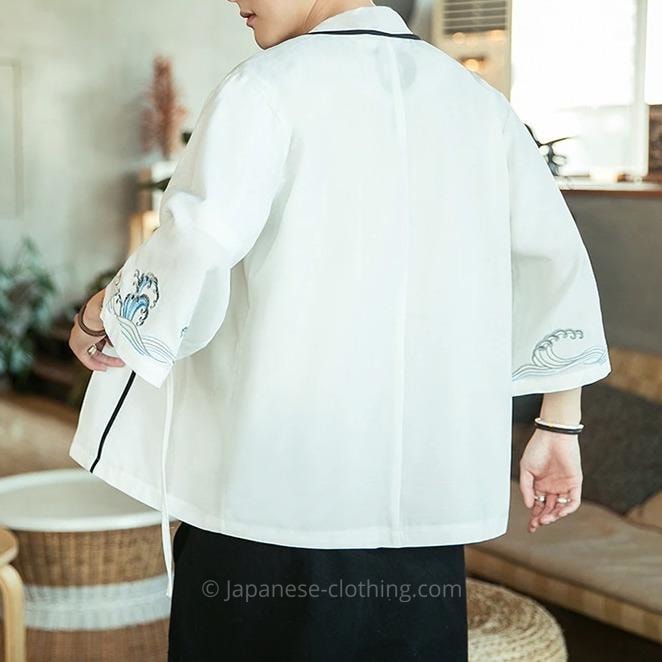 Men’s White Kimono Shirt