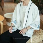 Men’s White Kimono Shirt