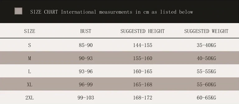 Size chart