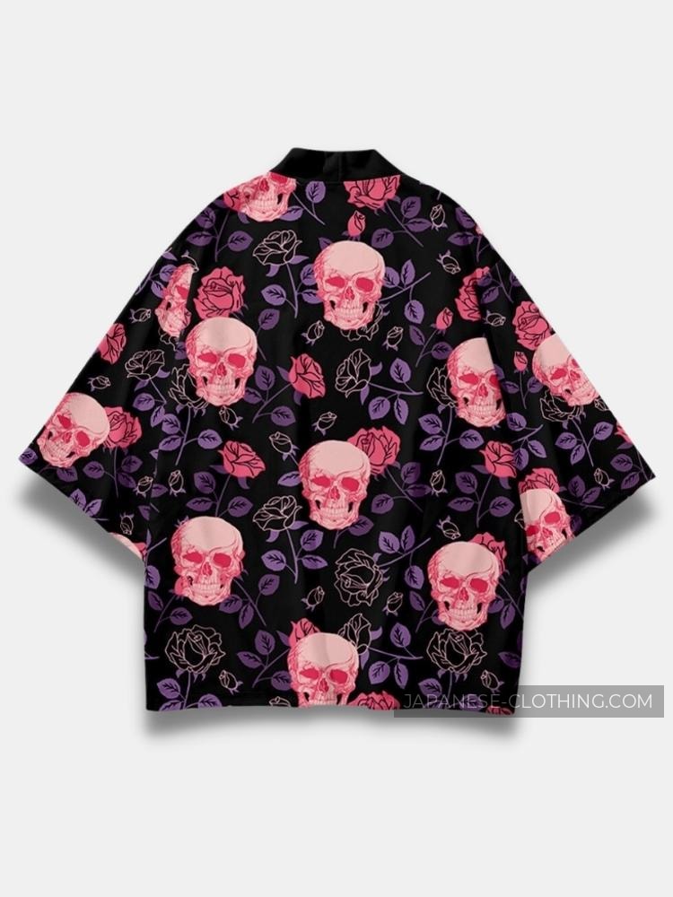 Skull and Flowers Kimono