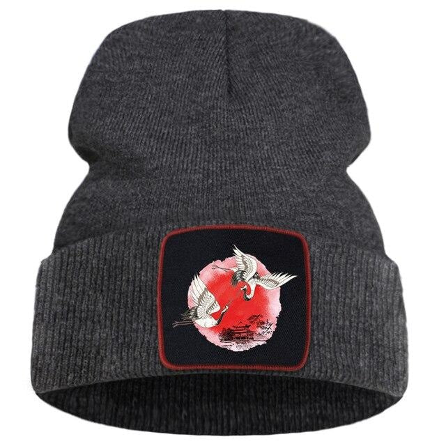 Traditional Japanese Crane Beanie