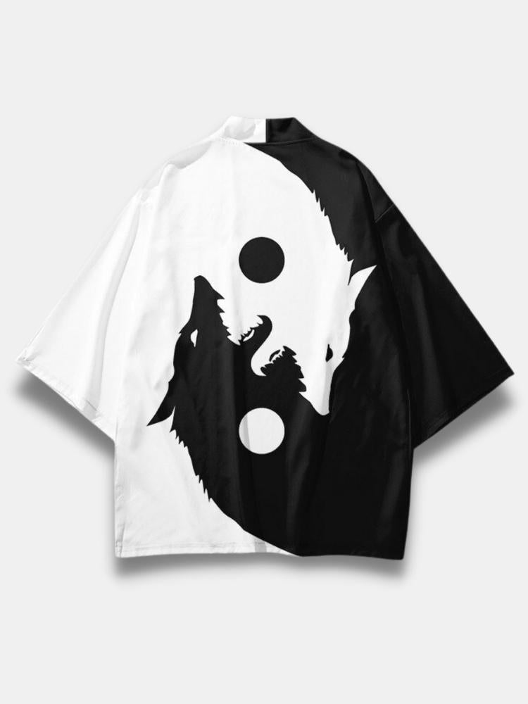 Wolf Yin Yang Kimono