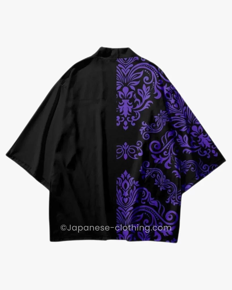 Black and Purple Kimono Jacket