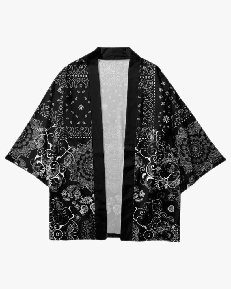 Black and White Paisley Kimono