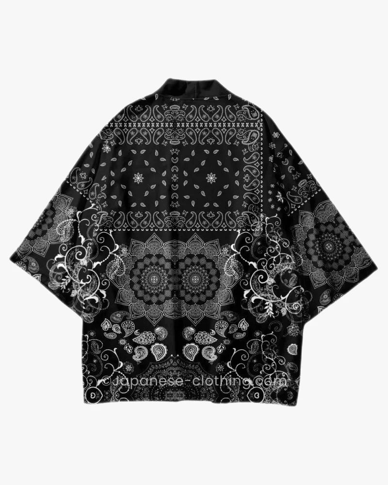 Black and White Paisley Kimono