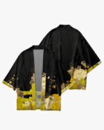 Black and Yellow Floral Kimono