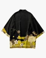 Black and Yellow Floral Kimono