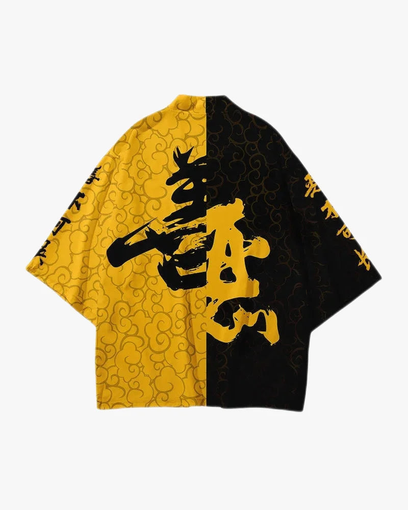 Black and Yellow Kimono Jacket