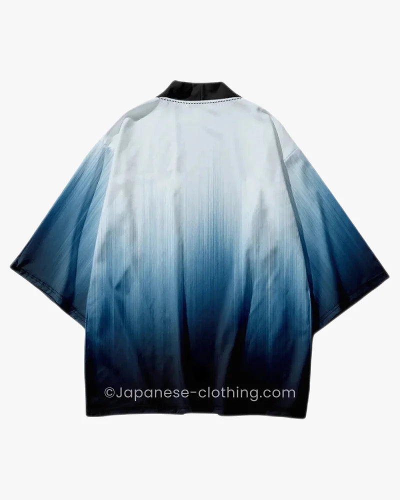 Blue Black Gradient Kimono