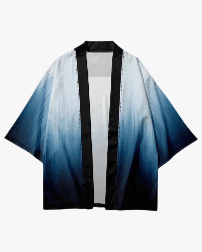 Blue Black Gradient Kimono