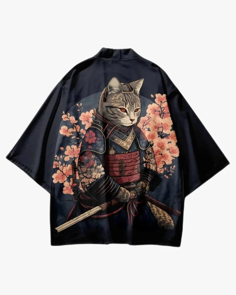 Cat in Samurai Armor Kimono
