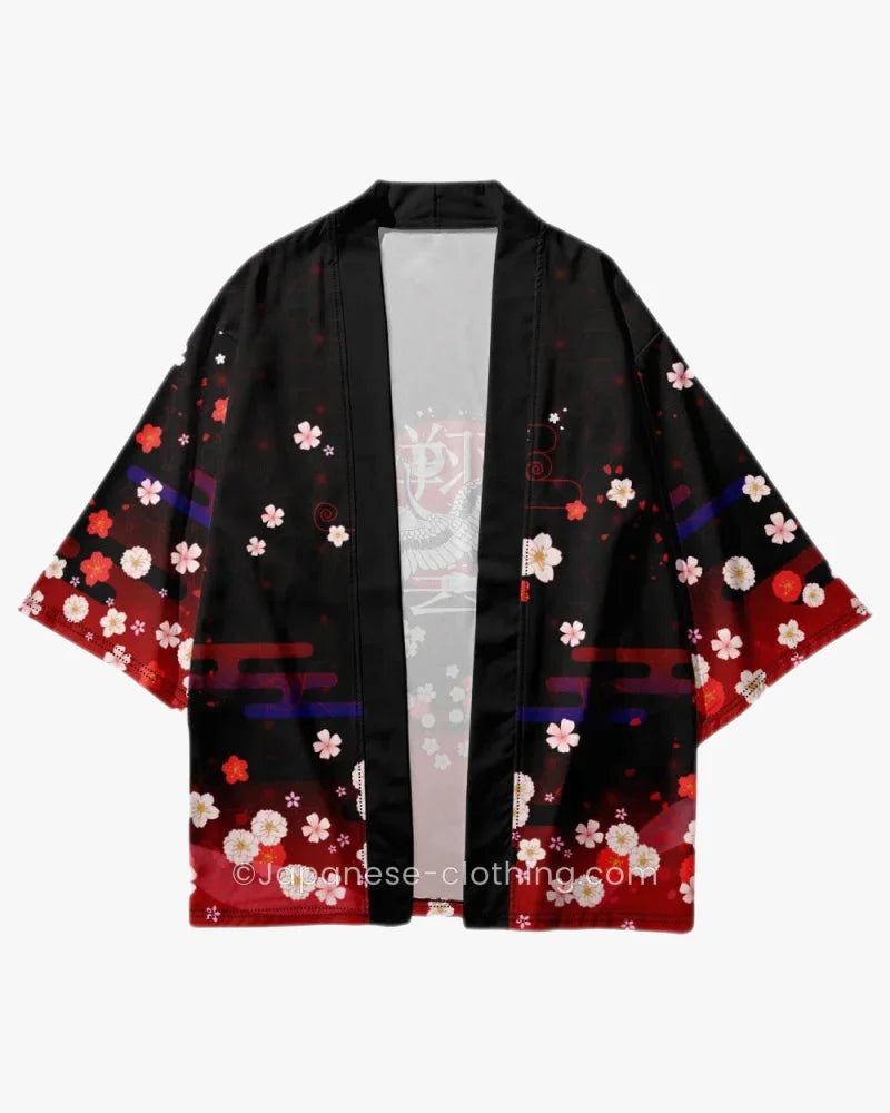 Crane Floral Kimono