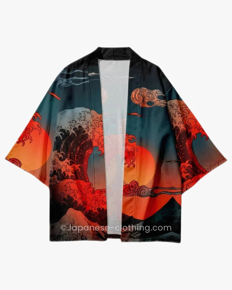 Great Wave of Kanagawa Red Kimono