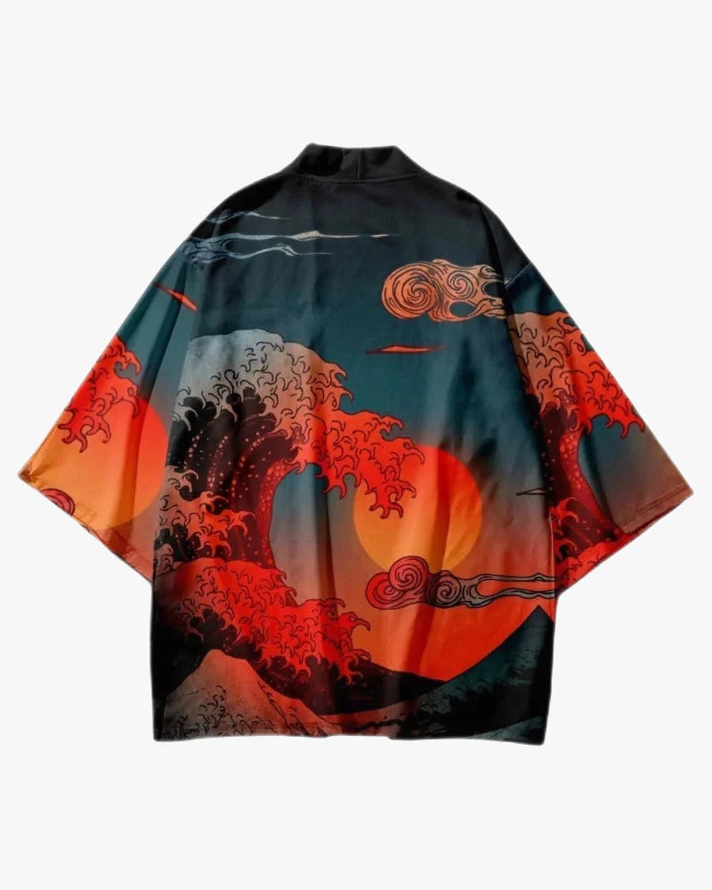 Great Wave of Kanagawa Red Kimono