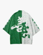 Green and White Kimono Jacket