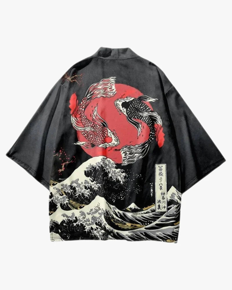 Yin and Yang Koi Fish Kimono