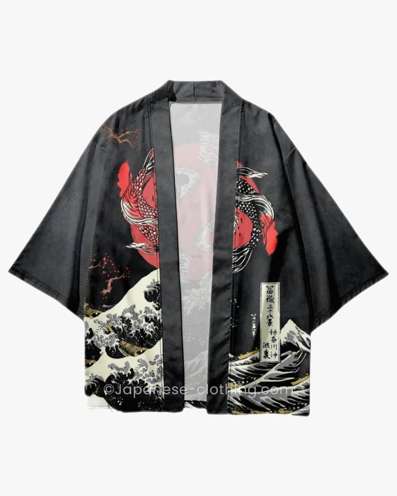 Yin and Yang Koi Fish Kimono