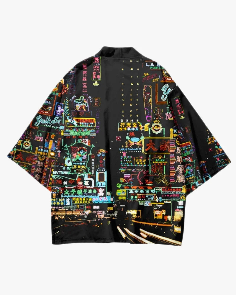 Neon Lights City Kimono
