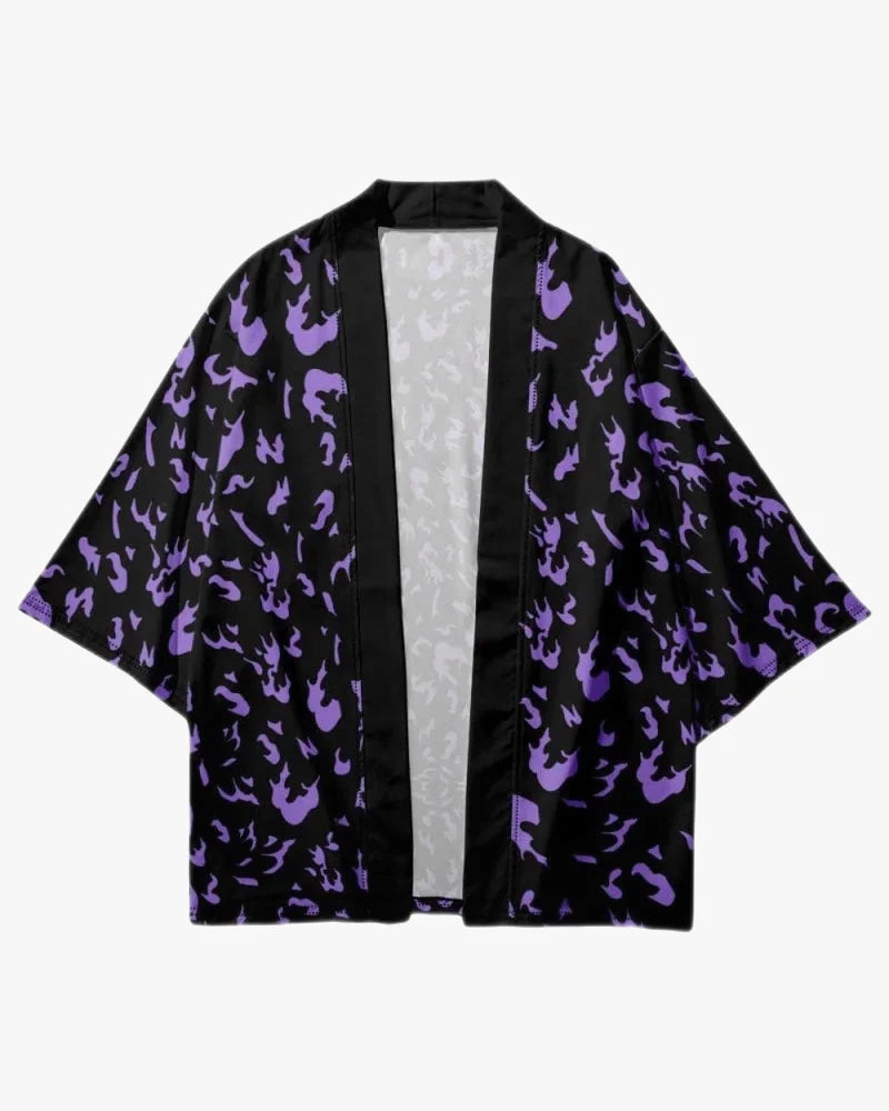 Purple Fire Sparks Kimono
