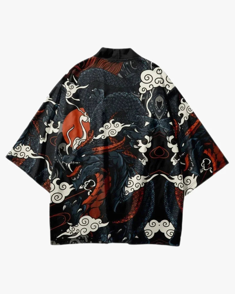Red and Black Dragon Kimono