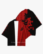 Red and Black Kimono Jacket