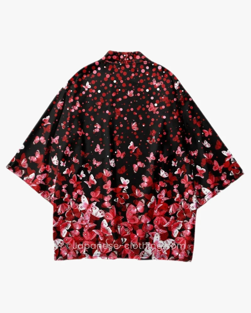 Red Butterflies Kimono