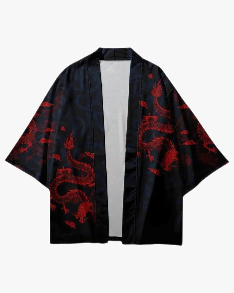Red Dragon Art Kimono