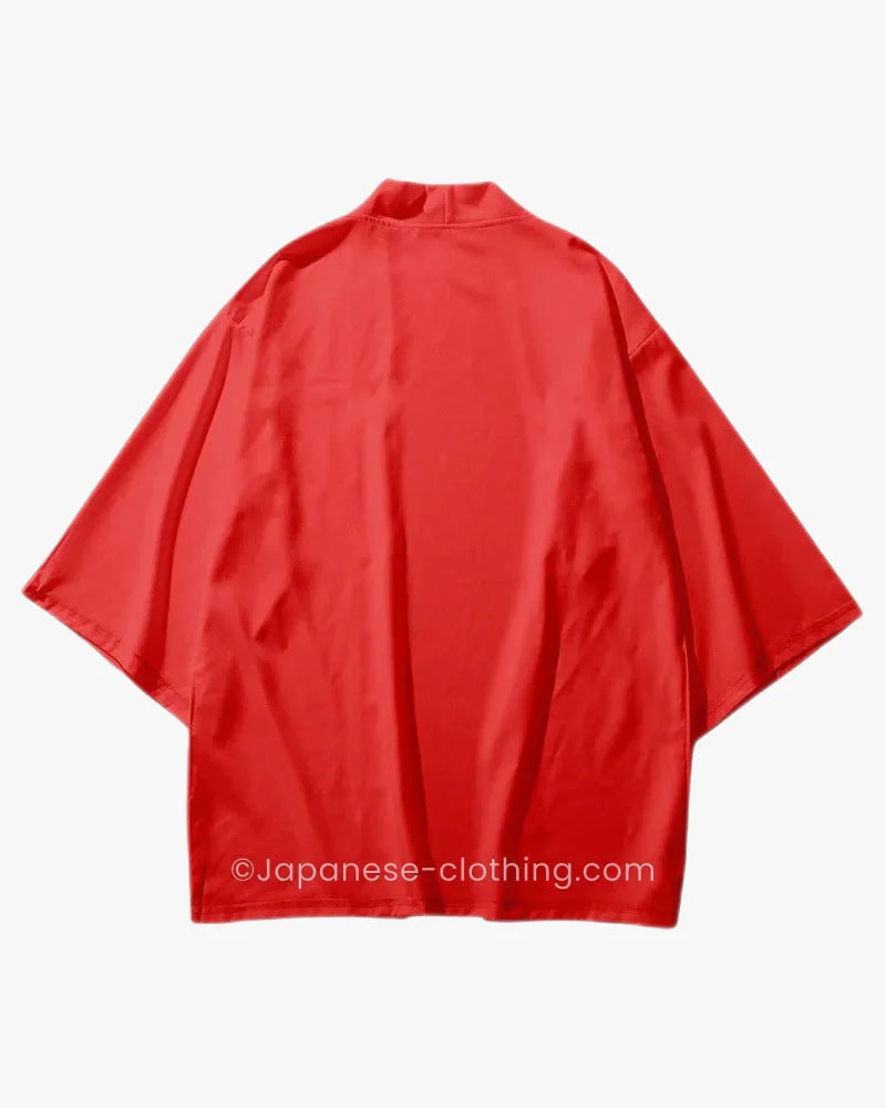 Red Satin Kimono Jacket